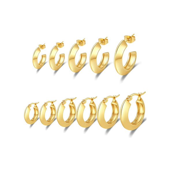 Wholesale Titanium Steel Geometric Earrings With Electroplating For Women Antiallergy And Stylish