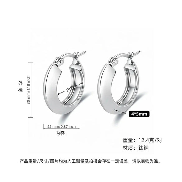 Wholesale Titanium Steel Geometric Earrings With Electroplating For Women Antiallergy And Stylish