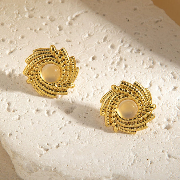 Wholesale Titanium Steel Geometric Earrings With Electroplating Retro And Fashionable For Women