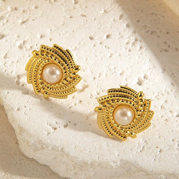 Wholesale Titanium Steel Geometric Earrings With Electroplating Retro And Fashionable For Women