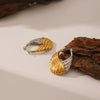 Wholesale Titanium Steel Geometric Earrings With Gold And Silver Color Matching And Electroplating