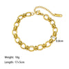 Wholesale Titanium Steel Geometric Electroplated Chain Necklace And Bracelet Jewelry For Women