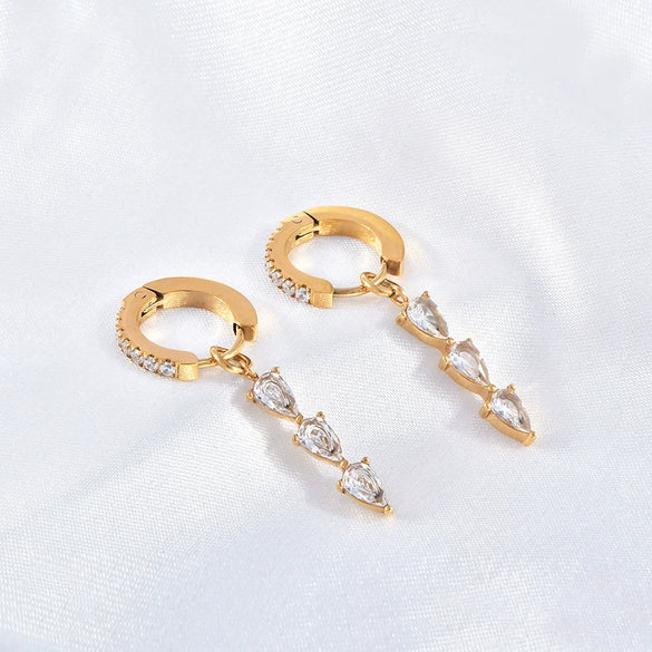 Wholesale Titanium Steel Geometric Electroplated Ear Buckle Earrings For Women