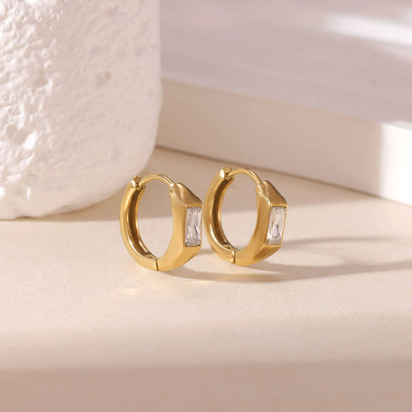 Wholesale Titanium Steel Geometric Electroplated Ear Clips For Women