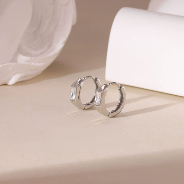 Wholesale Titanium Steel Geometric Electroplated Ear Clips For Women