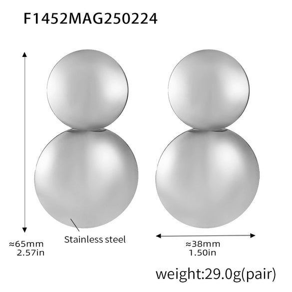 Wholesale Titanium Steel Geometric Electroplated Exaggerated Women's Earrings