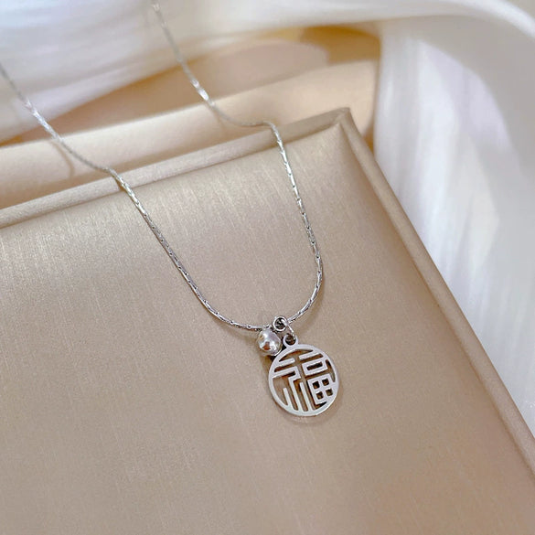 Wholesale Titanium Steel Geometric Electroplated Necklace