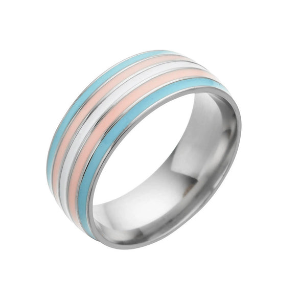 Wholesale Titanium Steel Geometric Electroplated Ring Jewelry