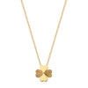 Wholesale Titanium Steel Geometric Electroplated Unisex Lucky Grass Design Clavicle Necklace