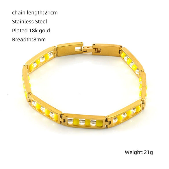 Wholesale 316L Stainless Steel Geometric Electroplated Women's Bracelet Jewelry