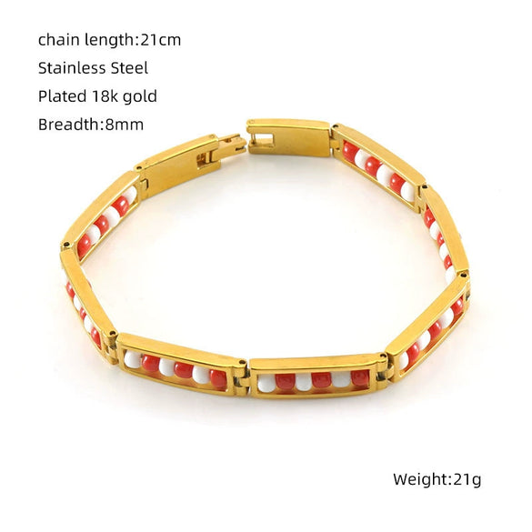 Wholesale 316L Stainless Steel Geometric Electroplated Women's Bracelet Jewelry