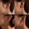 Wholesale 316L Stainless Steel Geometric Electroplated Women's Fashion Retro Light Luxury Earrings