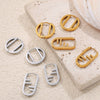 Wholesale 316L Stainless Steel Geometric Electroplated Women's Fashion Retro Light Luxury Earrings