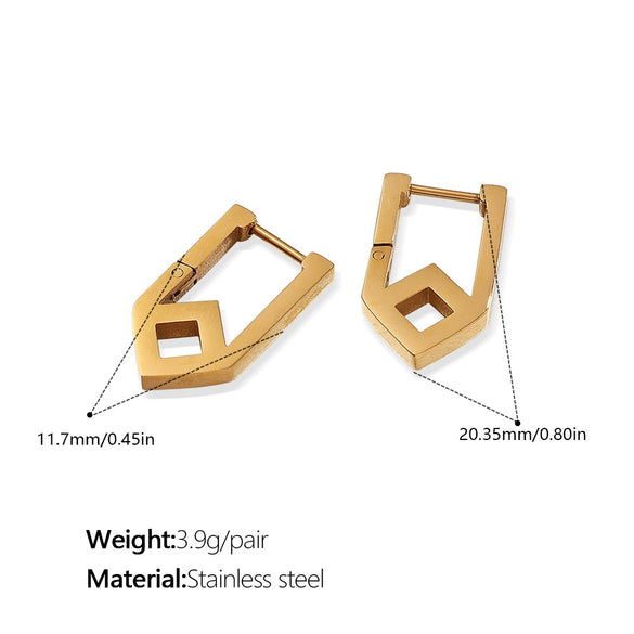 Wholesale 316L Stainless Steel Geometric Electroplated Women's Fashion Retro Light Luxury Earrings