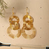 Wholesale 316L Stainless Steel Geometric Exaggerated Multi Layer Circle Tassel Pendant Earrings For Women With Electroplating