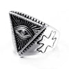 Wholesale Titanium Steel Geometric Eye Ring Jewelry For Men And Unisex With Electroplating Treatment