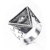 Wholesale Titanium Steel Geometric Eye Ring Jewelry For Men And Unisex With Electroplating Treatment