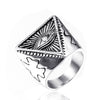 Wholesale Titanium Steel Geometric Eye Ring Jewelry For Men And Unisex With Electroplating Treatment
