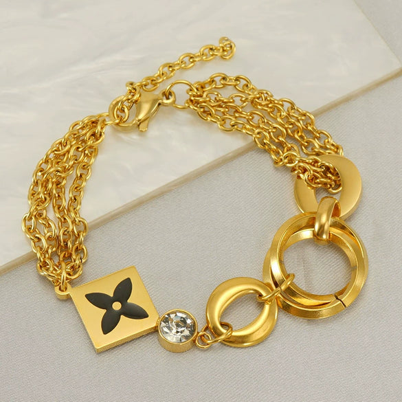 Wholesale Titanium Steel Geometric Fashion Electroplated Unisex Bracelet