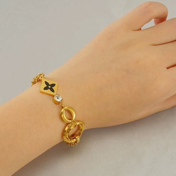 Wholesale Titanium Steel Geometric Fashion Electroplated Unisex Bracelet