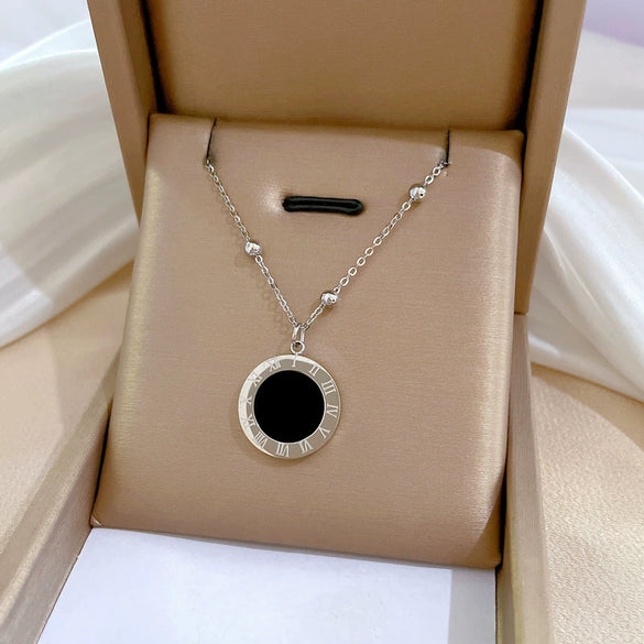 Wholesale Titanium Steel Geometric Fashion Necklace With Electroplating Treatment For Women