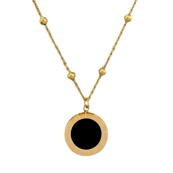 Wholesale Titanium Steel Geometric Fashion Necklace With Electroplating Treatment For Women