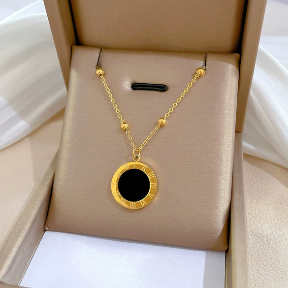 Wholesale Titanium Steel Geometric Fashion Necklace With Electroplating Treatment For Women