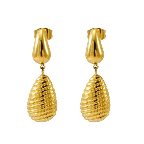 Wholesale Titanium Steel Geometric Fashion Retro Stud Earrings For Women With Electroplating