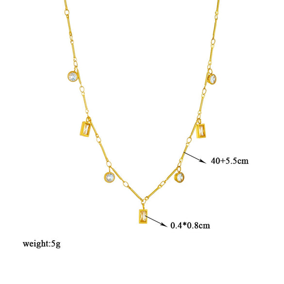 Wholesale Titanium Steel Geometric Fashion Retro Women's Necklace With Electroplating Treatment
