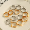 Wholesale 316L Stainless Steel Geometric Fashion Ring With Electroplating Design For Women