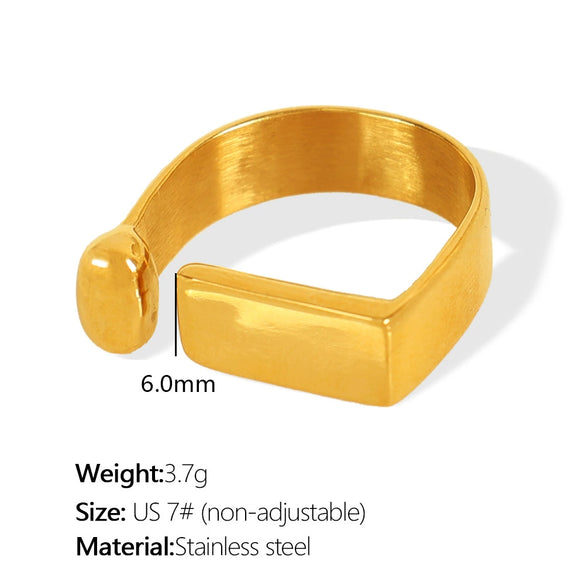 Wholesale 316L Stainless Steel Geometric Fashion Ring With Electroplating Design For Women