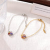 Wholesale Titanium Steel Geometric Flower Inlaid Zircon Electroplated Fashion Shining Girl Bracelet
