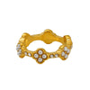 Wholesale Titanium Steel Geometric Flower Petal Fourleaf Clover Ring With 18K Gold Micro Diamond Electroplating For Women