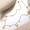 Wholesale 316L Stainless Steel Geometric Flower Zircon Pendant Necklace For Women With Electroplating