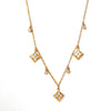 Wholesale 316L Stainless Steel Geometric Flower Zircon Pendant Necklace For Women With Electroplating