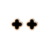 Wholesale Titanium Steel Geometric Fourleaf Clover Rose Gold Earrings Natural Style Ear Jewelry