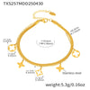 Wholesale 316L Stainless Steel Geometric Fourleaf Flower Doublelayer Blade Chain Anklet For Women