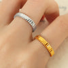 Wholesale 316L Stainless Steel Geometric Gear Ring Retro Niche Design Electroplated Simple Style Nonfading For Women