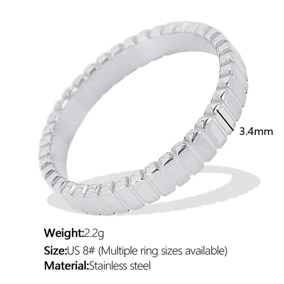 Wholesale 316L Stainless Steel Geometric Gear Ring Retro Niche Design Electroplated Simple Style Nonfading For Women