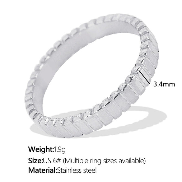 Wholesale 316L Stainless Steel Geometric Gear Ring Retro Niche Design Electroplated Simple Style Nonfading For Women