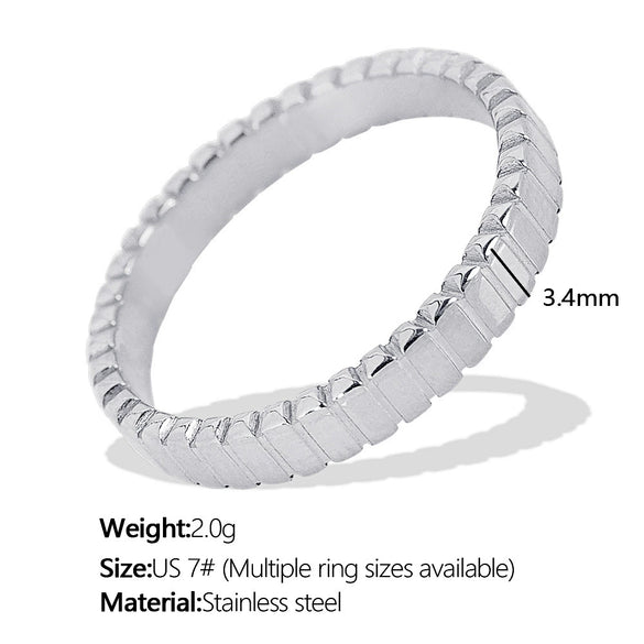 Wholesale 316L Stainless Steel Geometric Gear Ring Retro Niche Design Electroplated Simple Style Nonfading For Women