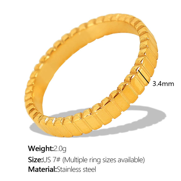 Wholesale 316L Stainless Steel Geometric Gear Ring Retro Niche Design Electroplated Simple Style Nonfading For Women