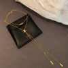 Wholesale Titanium Steel Geometric Golden Tassel Ochain Necklace For Women Light Luxury Electroplated Design