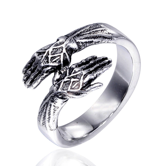 Wholesale Titanium Steel Geometric Handmade Palm Ring For Men And Unisex