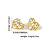 Wholesale Titanium Steel Geometric Heart Hollow Grid Twisted Line Electroplated Earrings Unisex
