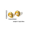 Wholesale Titanium Steel Geometric Heart Hollow Grid Twisted Line Electroplated Earrings Unisex