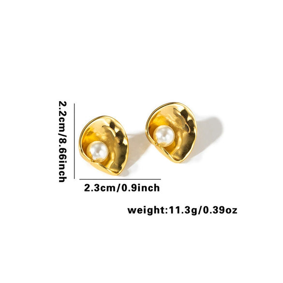 Wholesale Titanium Steel Geometric Heart Hollow Grid Twisted Line Electroplated Earrings Unisex