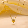 Wholesale Titanium Steel Geometric Heart Shape Electroplated 18K Gold O Word Chain Necklace For Women