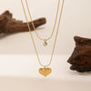 Wholesale Titanium Steel Geometric Heart Shape Electroplated 18K Gold O Word Chain Necklace For Women