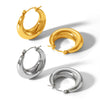 Wholesale Titanium Steel Geometric Hollow Earrings For Ladies With Gold Plated Electroplating
